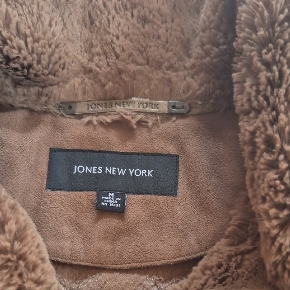 Jones New York Brown Teddy Jacket with Plush Trim - Picture 2 of 10
